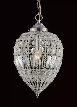 Image of Bombay Beaded Satin Nickel Pendant Pendant Ceiling Light