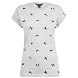 image of Miso Printed Boyfriend T Shirt Ladies - Grey