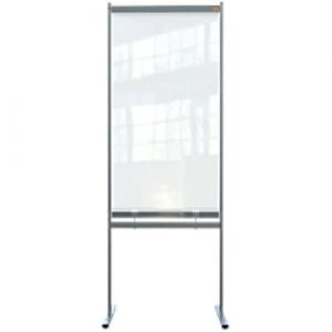 image of Nobo Premium Plus Free Standing Protection Sneeze Guard PVC 500 Micron Transparent 2060 x 780 x 610 mm