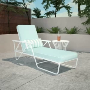 image of Novogratz Connie Outdoor Garden Patio Chaise Lounge Sun Lounger Aqua Blue