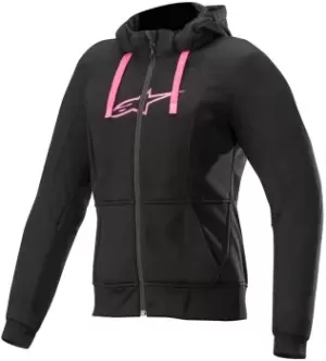 Alpinestars Stella Chrome Sport Ladies Motorcycle Hoodie, black-pink, Size S for Women, black-pink, Size S for Women