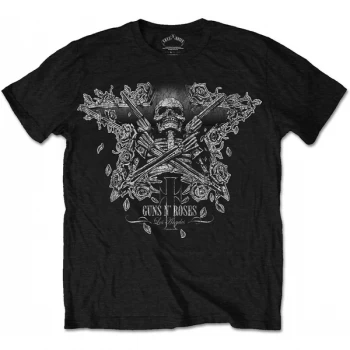 Image of Guns N' Roses Skeleton Guns Mens Large T-Shirt - Black