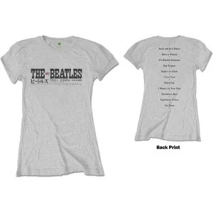 Image of The Beatles - Budokan Set List Womens Large T-Shirt - Grey