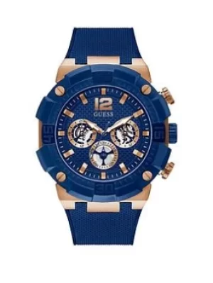 image of Guess GW0264G4 Mens Navigator Blue Dial Wristwatch