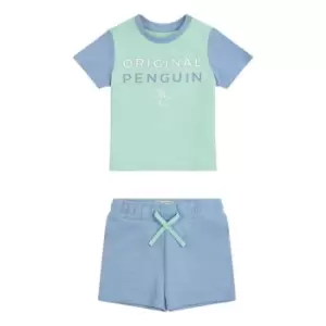 image of Original Penguin Penguin Tee & Shorts Bb99 - Green