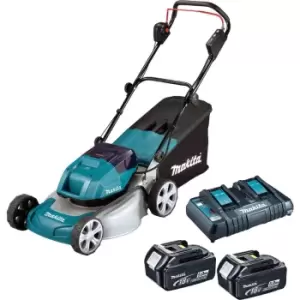 image of Makita DLM460PG2 460mm Cordless Brushless Lawnmower