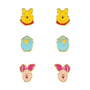 Disney Winnie The Pooh Yellow, Pink & Blue Trio Earring Set SF00469YL