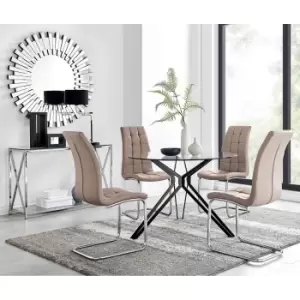 Image of Furniture Box Cascina Dining Table and 4 Cappuccino Murano Chairs