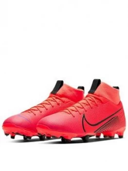 image of Nike Junior Mercurial Superfly 6 Mg Academy Football Boots, Red/Black, Size 1