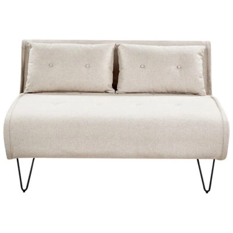 Image of Beliani Sofa Bed 2 Seater Vestfold Fabric Light Beige