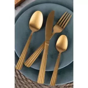 image of Mikasa 16 Piece Stainless Steel Gold Cutlery Set