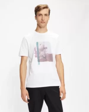 Image of Ted Baker Graphic Print Organic Cotton T-Shirt