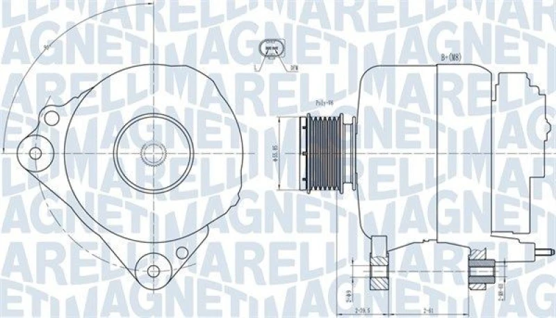 Image of MAGNETI MARELLI Alternator MAGNETI MARELLI 063731810010