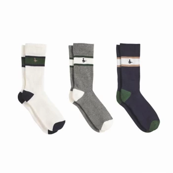 image of Jack Wills Longhurst Multipack Socks 3 Pack - Grey Marl