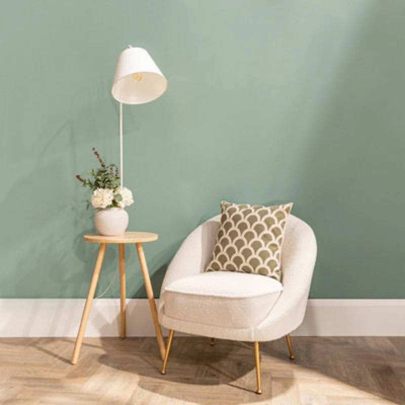 Image of Valuelights Freja Large Wooden Floor Lamp With Fabric Tapered Shade And Coffee Table - Bulb Included