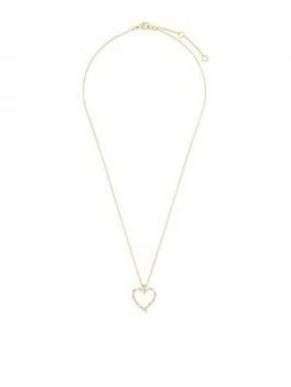 image of Accessorize Baguette Heart Pendant - Crystal