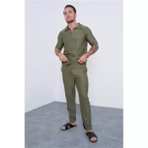 I Saw It First Khaki Ribbed Joggers - Green