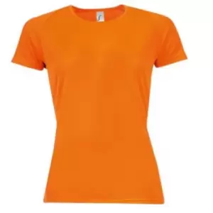 Image of SOLS Womens/Ladies Sporty Short Sleeve T-Shirt (M) (Neon Orange)