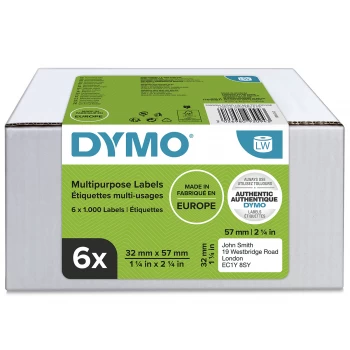 Image of Dymo 2093094 Black on White Label Tape 57mm x32mm