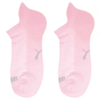 image of Puma 2 Pack Cushioned Logo Socks - Light Pink