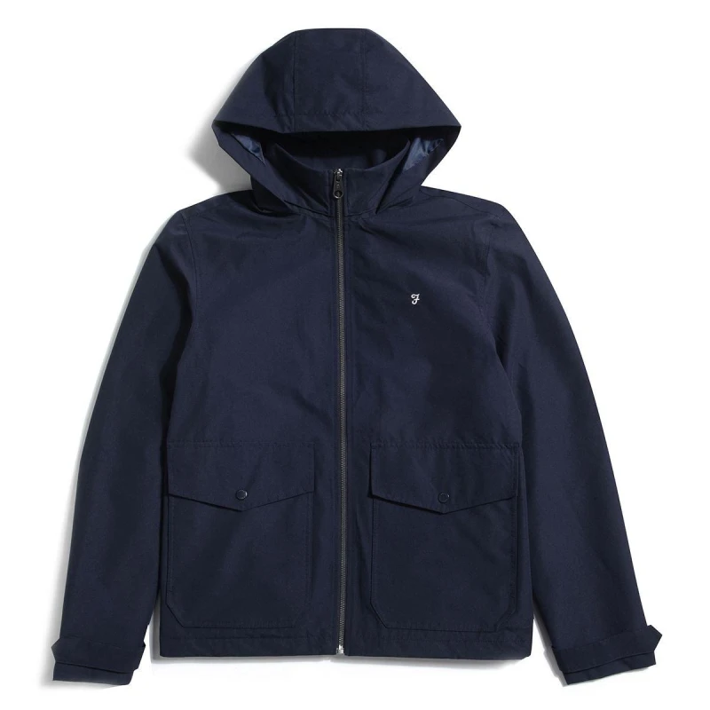 Image of Farah Surrey Hooded Coat - Blue Blue S