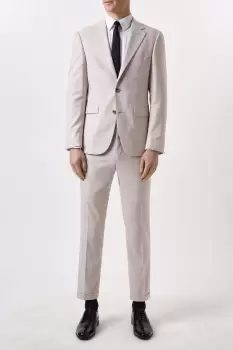 Image of Mens Slim Fit Pink Slub Suit Jacket