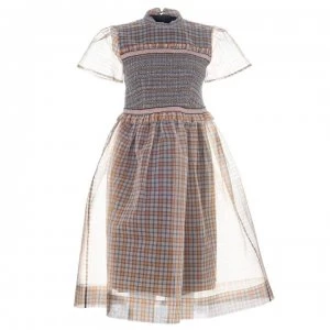 image of Orla Kiely Smock Dress - Brown Mix Check