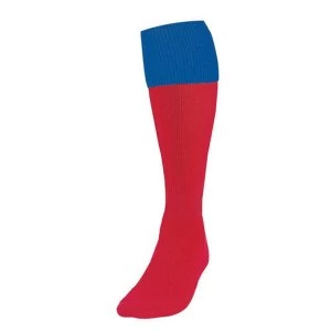 Image of Precision Red/Royal Turnover Football Socks UK Size 3-6