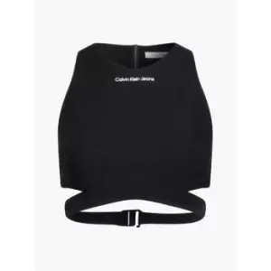 Image of Calvin Klein Jeans Out Back Zip Top - Black