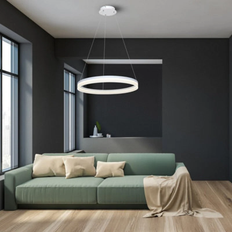 Image of Milagro Ring 60Cm LED Designer Pendant Lamp A Stunning Centrepiece Formed From A Hypnotic White Circular 36W(175W) LED Hoop