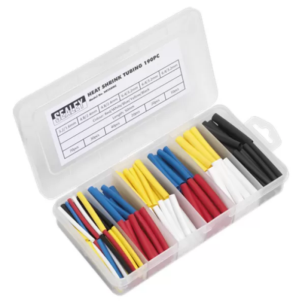 image of Genuine SEALEY HST50MC Heat Shrink Tubing Assortment 190pc 50mm Mixed Colours