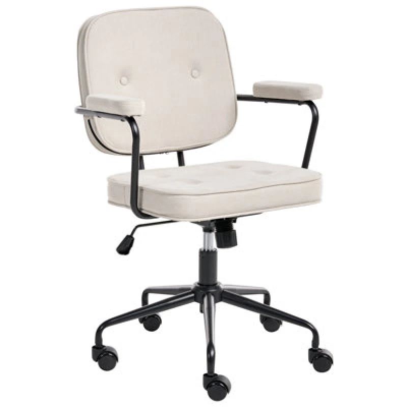Image of Beliani Desk Chair Pawnee Velvet Light Beige