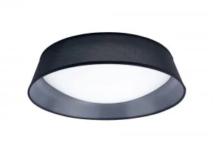 Image of Flush Ceiling LED Cylindrical 60cm Black 3000K, 3000lm, White Acrylic with Black Shade