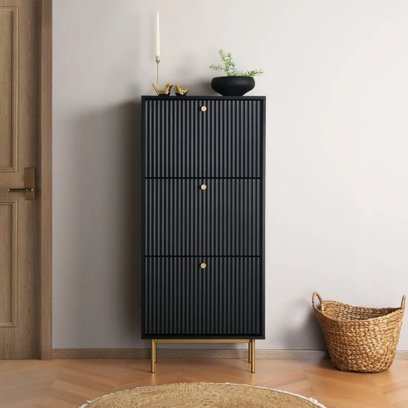 Image of Home Garden Direct Devon - Shoe Cabinet - Black Unisex