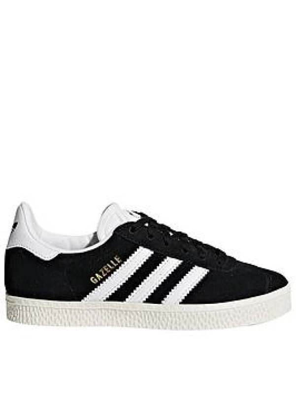 Image of adidas Black & white gazelle Junior trainers Black / white UK 2 (EU 34)