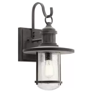 image of Outdoor IP44 1 Bulb Wall Light Lantern Weathered Zinc LED E27 100W d01776