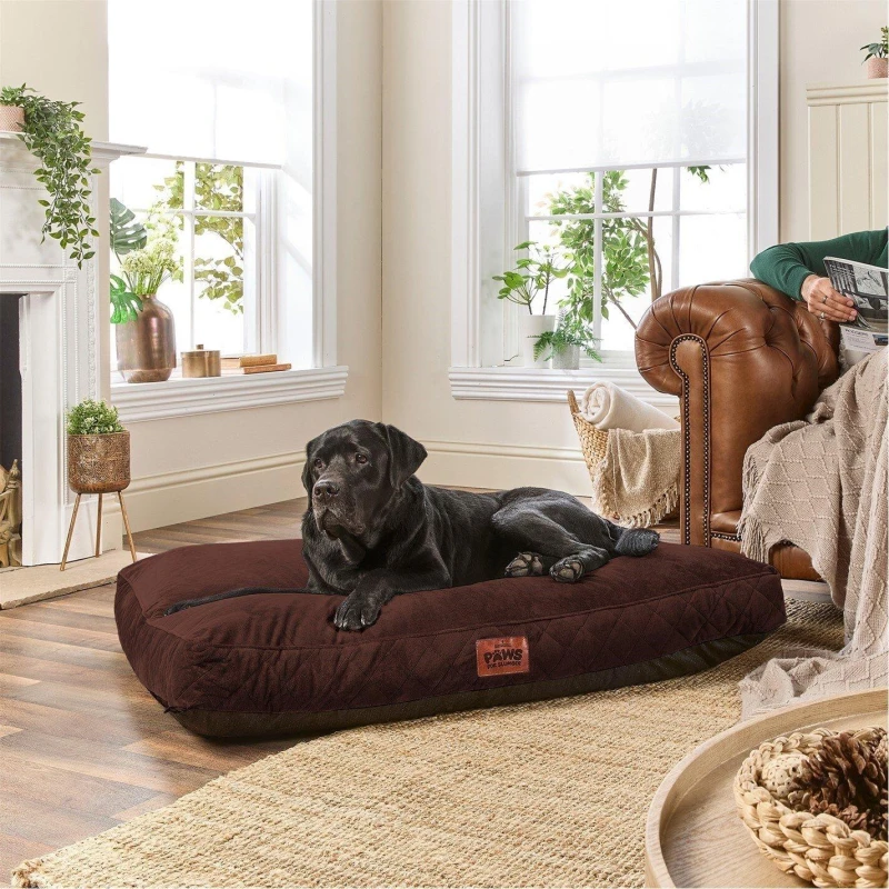 Image of Paws For Slumber Paws For Slumber Sherpa Silver Pet Bed-Medium