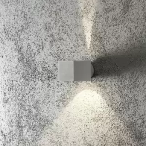 Image of Konstsmide Modena Outdoor Modern Up Down Square Wall Light Grey, IP44