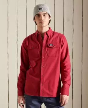 Image of Superdry Mens Trailsman Moleskin Shirt Red / Frontier Red - Size: S