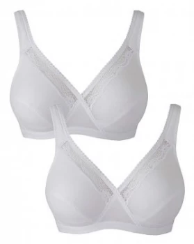 Image of Playtex 2 Pack Non Wired Lace Bras