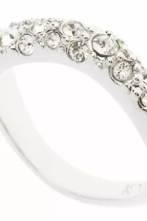 image of Ladies Karen Millen Silver Plated Pave Crystal Wave Ring ML KMJ950-01-02ML