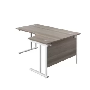 Image of 1800 X 1200 Twin Upright Right Hand Radial Desk Grey Oak-White