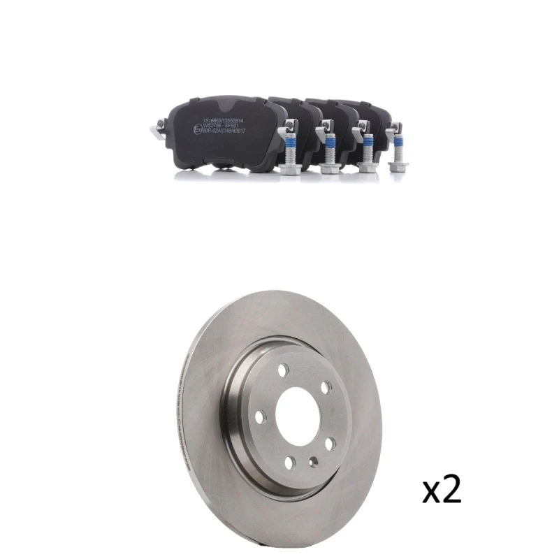 Image of RIDEX 3405B3494 Brake disc and pads set Brake Disc Type: Solid, excl. wear warning contact Brake Set,disc brakes (3405)
