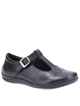 Image of Hush Puppies Eliza Junior School Shoes - Black, Size 10 Younger