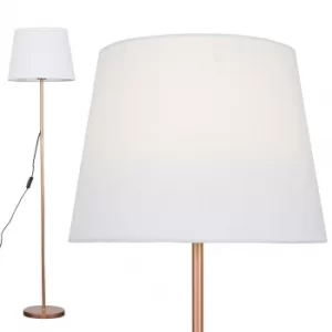 Image of Charlie Copper Floor Lamp with White Aspen Shade