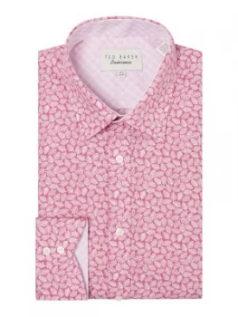 Image of Ted Baker Mens Nimph Leaf Tonal Print Shirt Pink