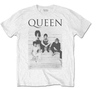 image of Queen - Stairs Mens Large T-Shirt - White