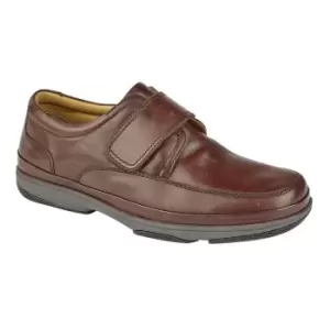 Image of Roamers Mens Leather Wide Fit Touch Fastening Casual Shoes (10 UK) (Brown)