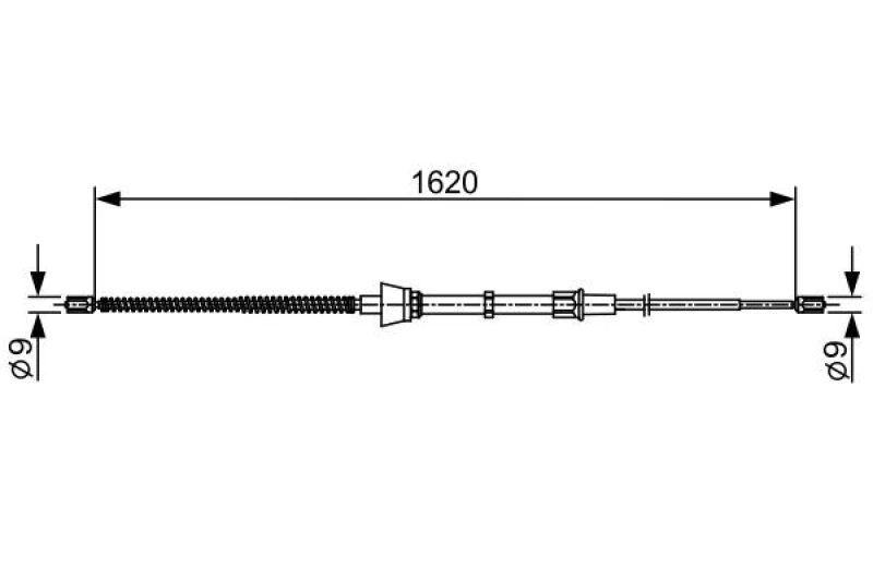 Image of Bosch 1 987 482 448 Brake Cable 1620mm Cable,parking brake (124)