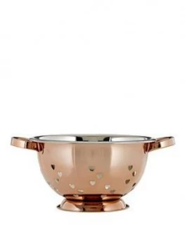 image of Premier Housewares Hearts Design Colander ; Rose Gold